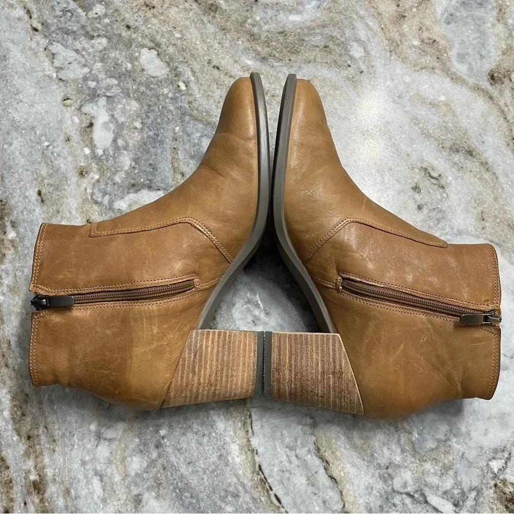 Ecco Shape 55 2 Tan Leather heeled Ankle Boots Women’s 8